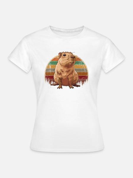 Capybara vintage - Frauen T-Shirt - Weiß