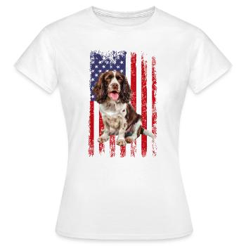 Épagneul springer - T-shirt Femme - blanc - Devant - AI Model Female 172 dark (172cm)