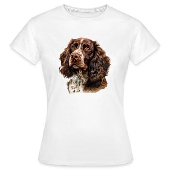 Épagneul springer - T-shirt Femme - blanc - Devant - AI Model Female 172 dark (172cm)