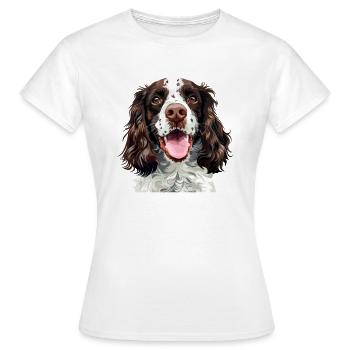 Épagneul springer - T-shirt Femme - blanc - Devant - AI Model Female 172 dark (172cm)