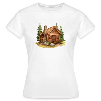 Cabane déconnectée, cabine extérieure - T-shirt Femme - blanc - Devant - AI Model Female 172 dark (172cm)