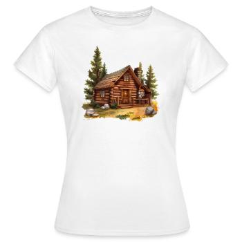 Cabane déconnectée, cabine extérieure - T-shirt Femme - blanc - Devant - AI Model Female 172 dark (172cm)