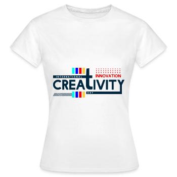 « Créativité et innovation internationales » - T-shirt Femme - blanc - Devant - AI Model Female 172 dark (172cm)
