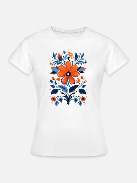 Petal Power Shirt - Abstract Flower Art - Stylish - Frauen T-Shirt - Weiß