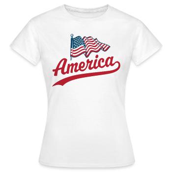 Amerika Flagge - Frauen T-Shirt - Weiß - Vorne - AI Model Female 172 dark (172cm)