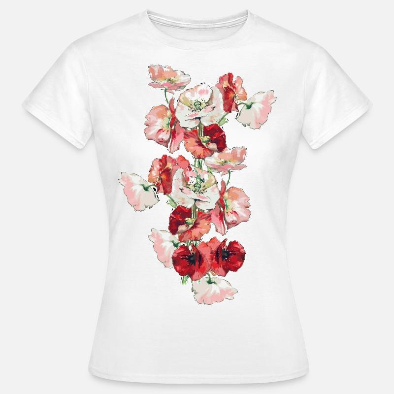 Mohnblumen - Frauen T-Shirt - Weiß