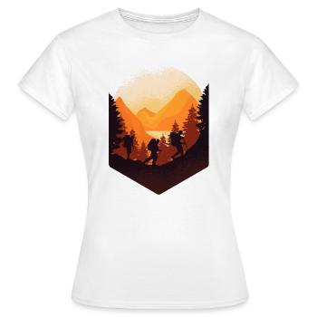 Adventure hiking and camping - Women's T-Shirt - white - Front - AI Model Female 172 dark (172cm)