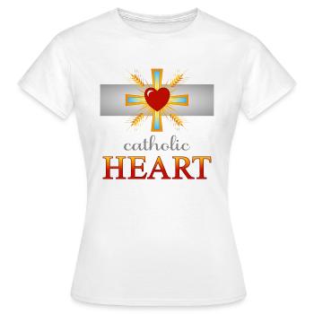 Cœur catholique - T-shirt Femme - blanc - Devant - AI Model Female 172 dark (172cm)