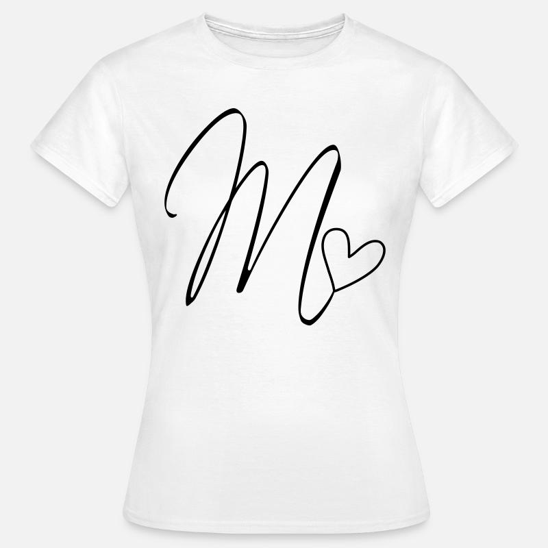 Letter M Letter-M Calligraphy - Women's T-Shirt - white