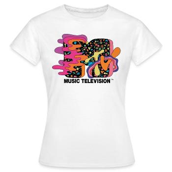 MTV Music Television Logo Coloré Et Trippant - T-shirt Femme - blanc - Devant - AI Model Female 172 dark (172cm)