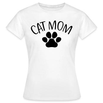 Cat Mom - Mignon Paw Cat Lover Maman Propriétaire de chat - T-shirt Femme - blanc - Devant - AI Model Female 172 dark (172cm)