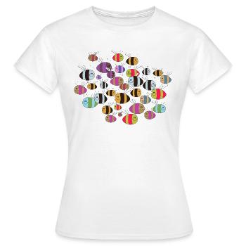 Bienenschwarm bunt - Frauen T-Shirt - Weiß - Vorne - AI Model Female 172 dark (172cm)