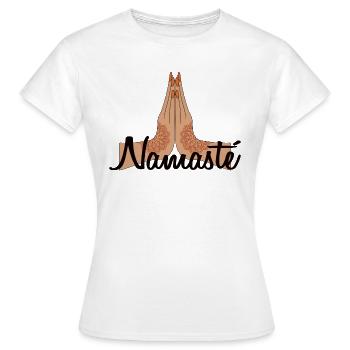 Namaste Henna Buddhist Buddhismus Zen Yoga Chakra - Frauen T-Shirt - Weiß - Vorne - AI Model Female 172 dark (172cm)