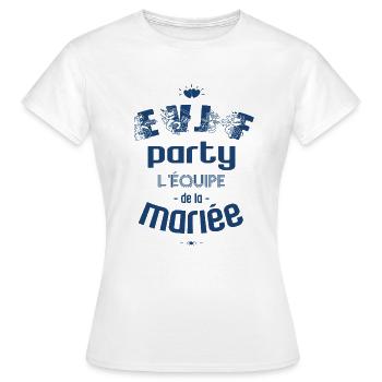 EVJF Party - Equipe de la Mariée - T-shirt Femme - blanc - Devant - AI Model Female 172 dark (172cm)