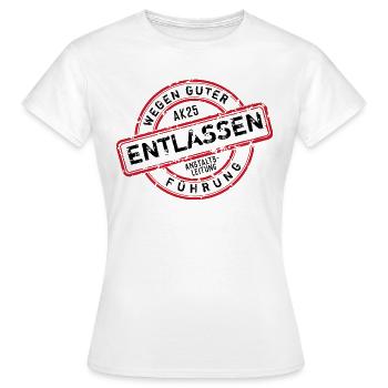 ABSCHLUSS 2025 - ABSCHLUSSKLASSE - ABSCHLUSSPRÜFUN - Frauen T-Shirt - Weiß - Vorne - AI Model Female 172 dark (172cm)