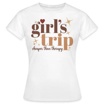 Voyage de fille moins cher que la thérapie Women Squad Vacay - T-shirt Femme - blanc - Devant - AI Model Female 172 dark (172cm)