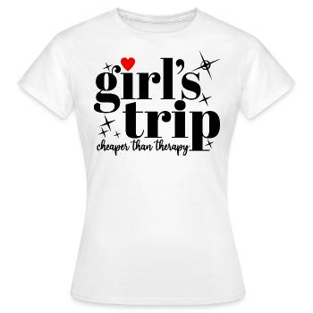 Voyage de fille moins cher que la thérapie Women Squad Vacay - T-shirt Femme - blanc - Devant - AI Model Female 172 dark (172cm)