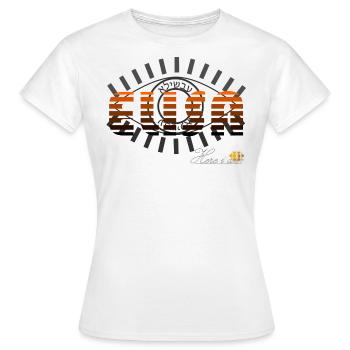 Elisa noir orange, étymologie d'origine Hébraïque. - T-shirt Femme - blanc - Devant - AI Model Female 172 dark (172cm)