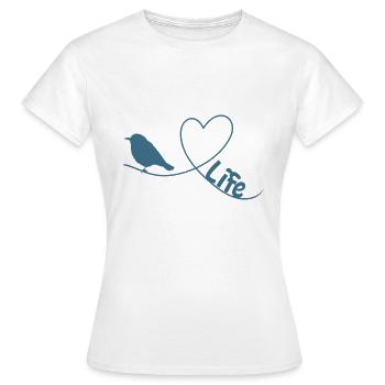 Watch Birds Love Life Thème d'observation des oiseaux - T-shirt Femme - blanc - Devant - AI Model Female 172 dark (172cm)