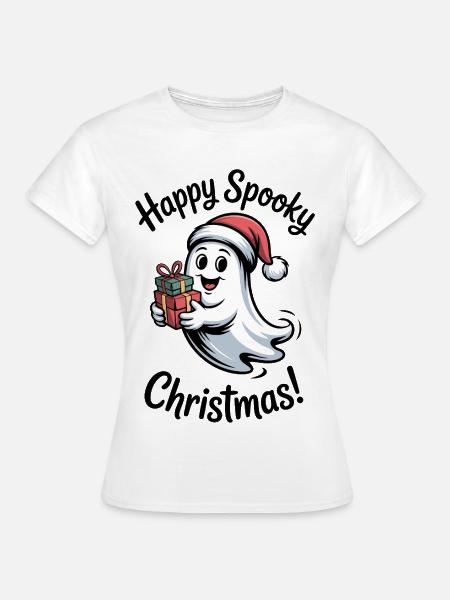 Weihnachtsgeist mit Geschenken - Frauen T-Shirt - Weiß