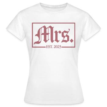 Mme Est. 2023 Fiançailles Mariage Douche nuptiale - T-shirt Femme - blanc - Devant - AI Model Female 172 dark (172cm)