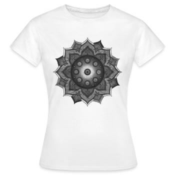 HANDPAN hang drum MANDALA black grey - Frauen T-Shirt - Weiß - Vorne - AI Model Female 172 dark (172cm)