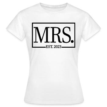 Mme Est. 2023 Fiançailles Mariage Douche nuptiale - T-shirt Femme - blanc - Devant - AI Model Female 172 dark (172cm)
