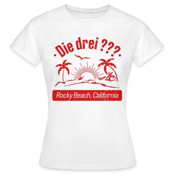 Die Drei ??? Design Rocky Beach California - Frauen T-Shirt - Weiß - Vorne - AI Model Female 172 dark (172cm)