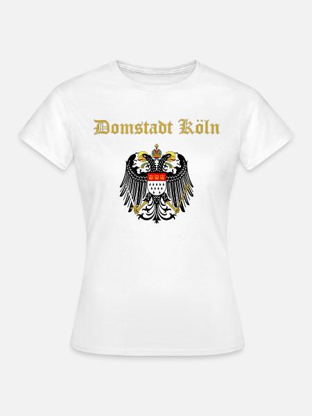 Großes Wappen von Köln mit goldenem Schriftzug - Frauen T-Shirt - Weiß