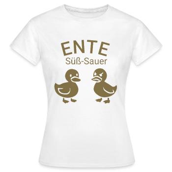 Ente süß-sauer - Frauen T-Shirt - Weiß - Vorne - AI Model Female 172 dark (172cm)