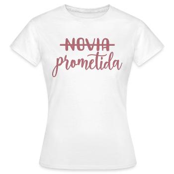 Prometida Fiancée Fiancée Mariage Mariée à être - T-shirt Femme - blanc - Devant - AI Model Female 172 dark (172cm)