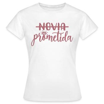 Prometida Fiancée Fiancée Mariage Mariée à être - T-shirt Femme - blanc - Devant - AI Model Female 172 dark (172cm)