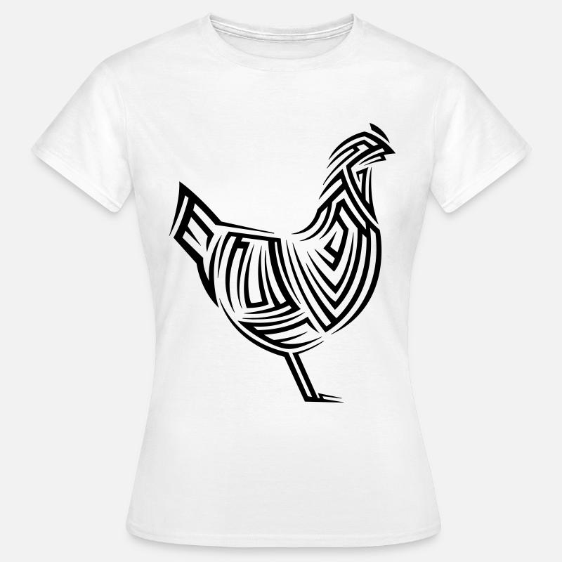 Tatouage tribal de poulet - T-shirt Femme - blanc
