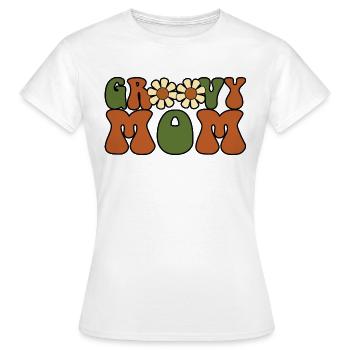 Retro Groovy Mom Matching Family Baby Shower - T-shirt Femme - blanc - Devant - AI Model Female 172 dark (172cm)