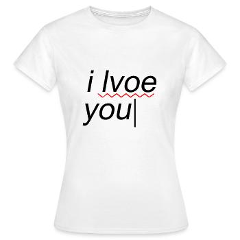 Je t'aime erreur drôle - T-shirt Femme - blanc - Devant - AI Model Female 172 dark (172cm)