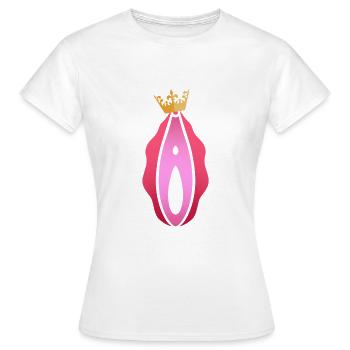 Vagina queen crown - Women's T-Shirt - white - Front - AI Model Female 172 dark (172cm)