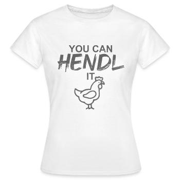 Vous pouvez le HENDL - T-shirt Femme - blanc - Devant - AI Model Female 172 dark (172cm)