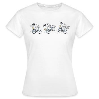 Peanuts Snoopy Fahrrad - Frauen T-Shirt - Weiß - Vorne - AI Model Female 172 dark (172cm)