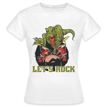 Perkussion Schlagzeuger T-Rex Schlagzeug - Frauen T-Shirt - Weiß - Vorne - AI Model Female 172 dark (172cm)