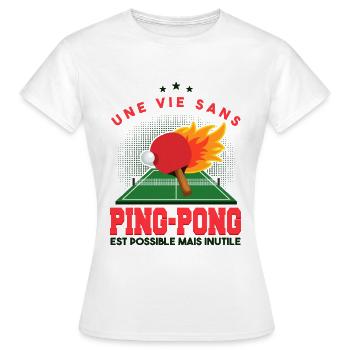 Joueur Ping Pong - T-shirt Femme - blanc - Devant - AI Model Female 172 dark (172cm)