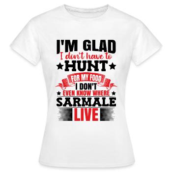 Je ne sais pas où habite Sarmale - T-shirt Femme - blanc - Devant - AI Model Female 172 dark (172cm)