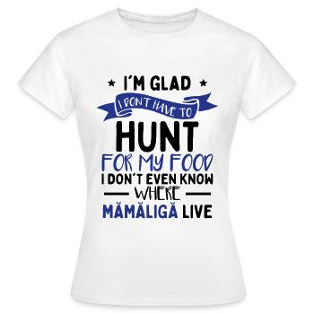 Je ne sais pas où habite Mamaliga - T-shirt Femme - blanc - Devant - AI Model Female 172 dark (172cm)