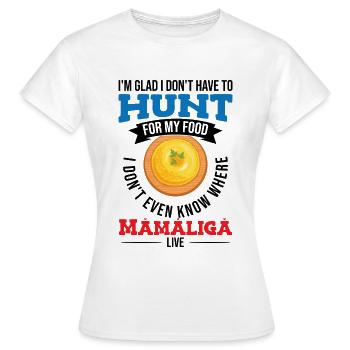 Je ne sais pas où habite Mamaliga - T-shirt Femme - blanc - Devant - AI Model Female 172 dark (172cm)