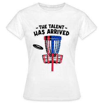 Das Talent ist da - Frauen T-Shirt - Weiß - Vorne - AI Model Female 172 dark (172cm)