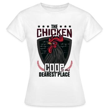 Chicken Coop Saying - Women's T-Shirt - white - Front - AI Model Female 172 dark (172cm)