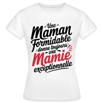 Grand Mère - Une Mamie Exceptionnelle - T-shirt Femme - blanc - Devant - AI Model Female 172 dark (172cm)