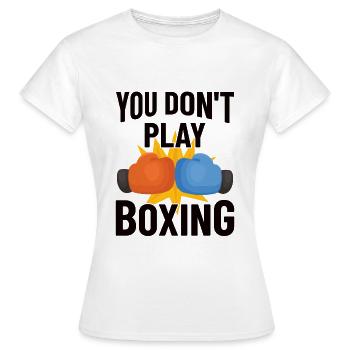 Boxe combattant, boxe, idée cadeau boxe - T-shirt Femme - blanc - Devant - AI Model Female 172 dark (172cm)