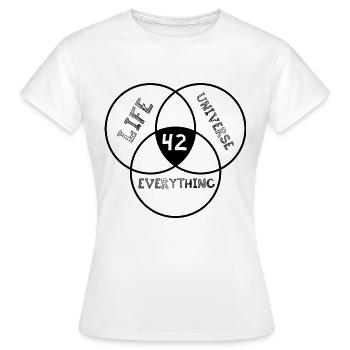 Answer 42 - Women's T-Shirt - white - Front - AI Model Female 172 dark (172cm)