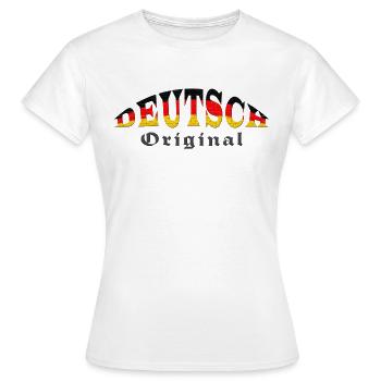 Deutsch - Original - Frauen T-Shirt - Weiß - Vorne - AI Model Female 172 dark (172cm)