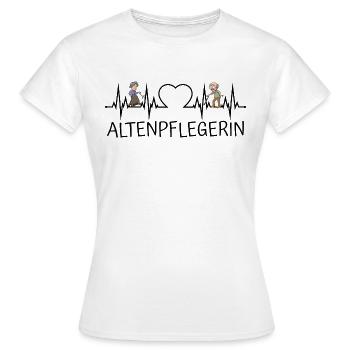 Altenpflegerin Herzschlag Herz EKG Senioren - Frauen T-Shirt - Weiß - Vorne - AI Model Female 172 dark (172cm)